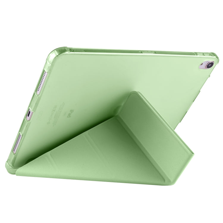 For iPad Pro 13 2024 Multi-folding TPU Leather Smart Tablet Case with Pen Slot(Matcha Green) - iPad Pro 13 2024 Cases by buy2fix | Online Shopping UK | buy2fix