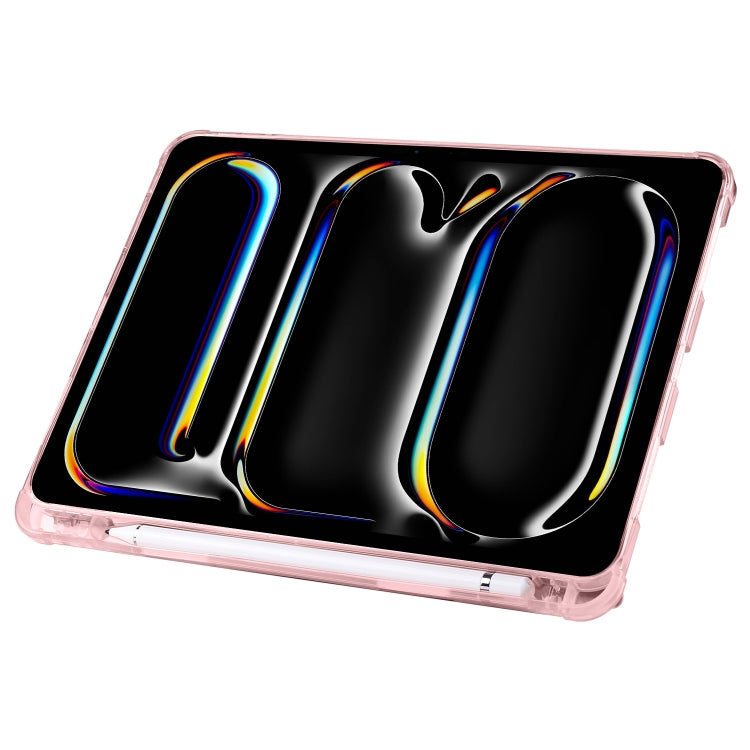 For iPad Pro 11 2024 Multi-folding TPU Leather Smart Tablet Case with Pen Slot(Pink) - iPad Pro 11 2024 Cases by buy2fix | Online Shopping UK | buy2fix