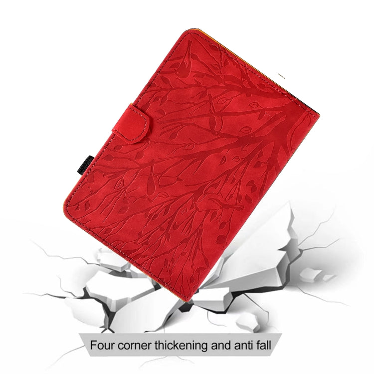 For iPad Pro 11 2024 Fortune Tree Embossed Leather Smart Tablet Case(Red) - iPad Pro 11 2024 Cases by buy2fix | Online Shopping UK | buy2fix