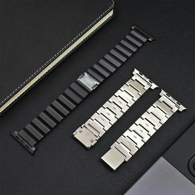 22mm One-Bead Magnetic Buckle Titanium Metal Watch Band(Black) - 22mm Bands by buy2fix | Online Shopping UK | buy2fix