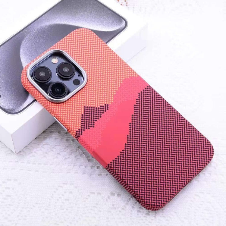 For iPhone 12 Pro Max Kevlar Carbon Fiber Texture MagSafe Magnetic Phone Case(Orange) - iPhone 12 Pro Max Cases by buy2fix | Online Shopping UK | buy2fix