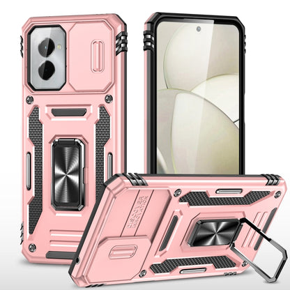 For Motorola Moto G Power 2024 Armor PC + TPU Camera Shield Phone Case(Rose Gold) - Motorola Cases by buy2fix | Online Shopping UK | buy2fix