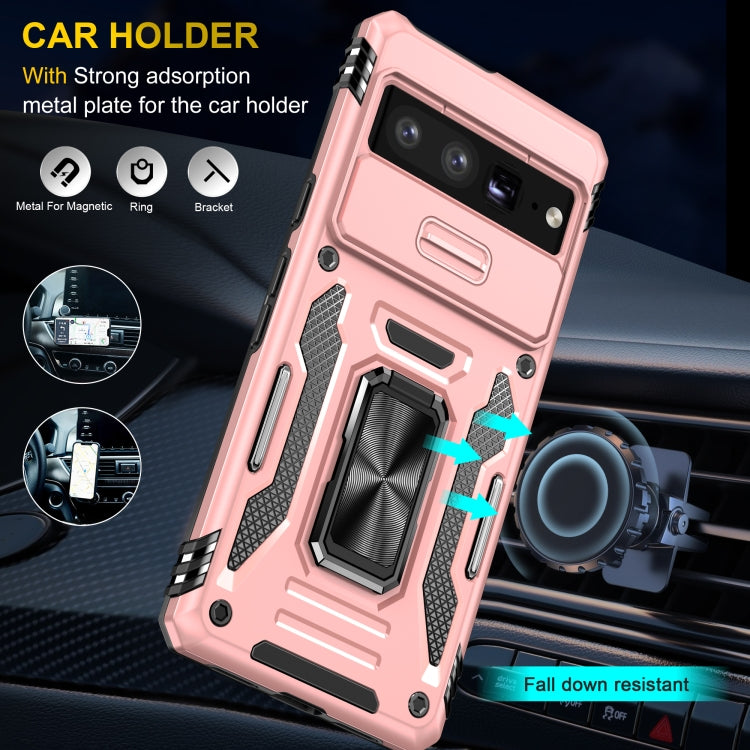 For Google Pixel 9 Pro XL 6.8 Armor PC + TPU Camera Shield Phone Case(Rose Gold) - Google Cases by buy2fix | Online Shopping UK | buy2fix