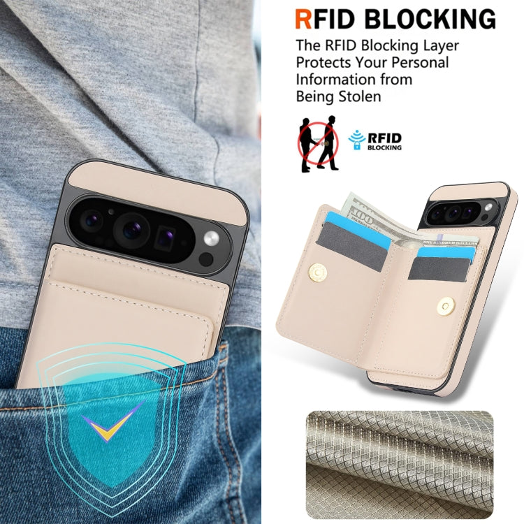 For Google Pixel 9 RFID Anti-theft Card Ring Holder Phone Case(White) - Google Cases by buy2fix | Online Shopping UK | buy2fix