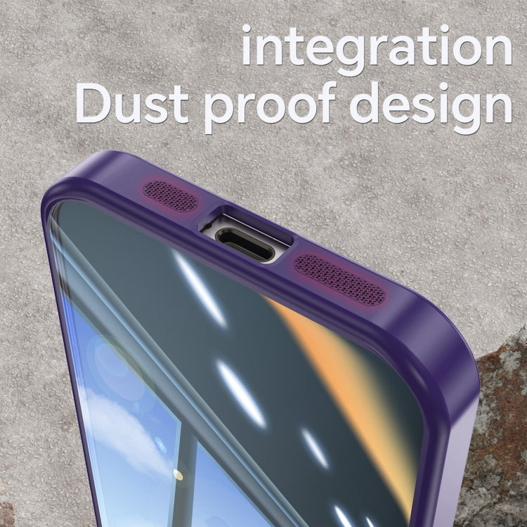 For iPhone 16 Pro Acrylic Hybrid TPU Armor Shockproof Phone Case(Purple) - iPhone 16 Pro Cases by buy2fix | Online Shopping UK | buy2fix