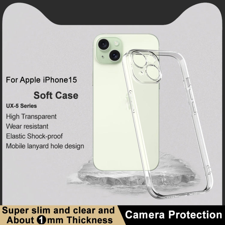 For iPhone 15 IMAK UX-5 Series Transparent TPU Phone Case - iPhone 15 Cases by imak | Online Shopping UK | buy2fix