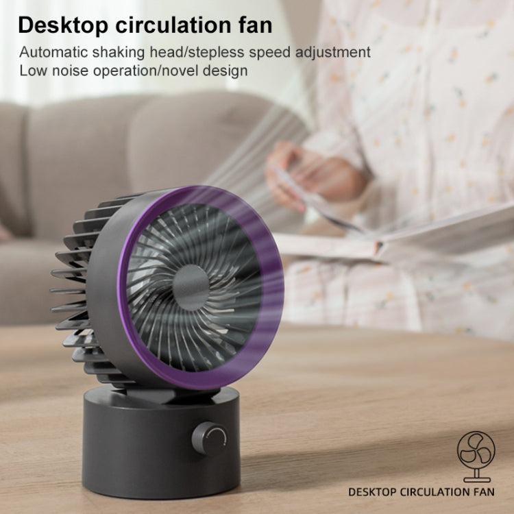 TGVIS LLD-F87 Desktop Circulating Fan Plug-in Version(Grey Purple) - Electric Fans by TGVIS | Online Shopping UK | buy2fix