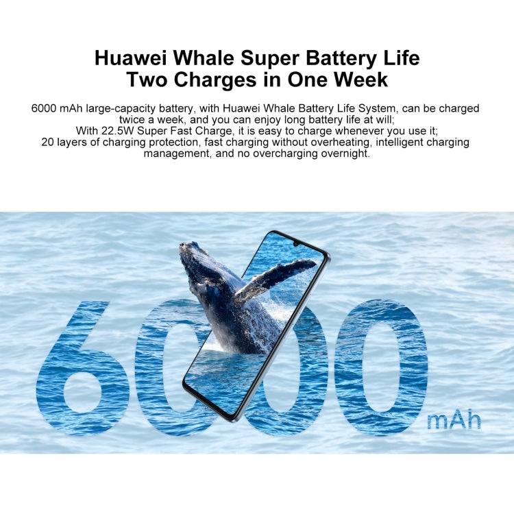 HUAWEI Enjoy 70S, 8GB+128GB, Side Fingerprint Identification, 6.75 inch HarmonyOS 4.2 Octa Core 2.4GHz, Network: 4G, Not Support Google Play(Blue) - Huawei Mate & P by Huawei | Online Shopping UK | buy2fix