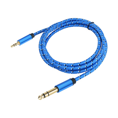 3662-3662BK 3.5mm Male to 6.35mm Male Stereo Amplifier Audio Cable, Length:1m(Blue) - Microphone Audio Cable & Connector by buy2fix | Online Shopping UK | buy2fix