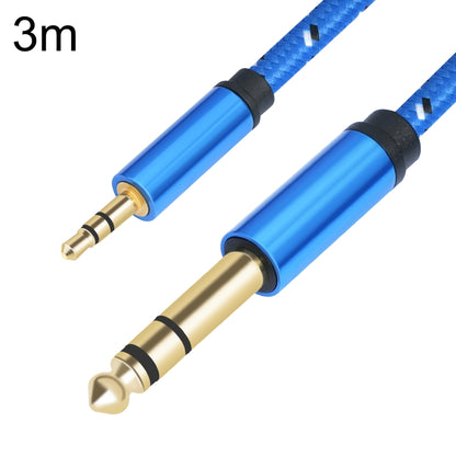 3662-3662BK 3.5mm Male to 6.35mm Male Stereo Amplifier Audio Cable, Length:3m(Blue) - Microphone Audio Cable & Connector by buy2fix | Online Shopping UK | buy2fix