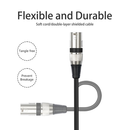 TC145BK55 6.35mm 1/4 TRS Male to XLR 3pin Male Microphone Cable, Length:1m(Black) - Microphone Audio Cable & Connector by buy2fix | Online Shopping UK | buy2fix