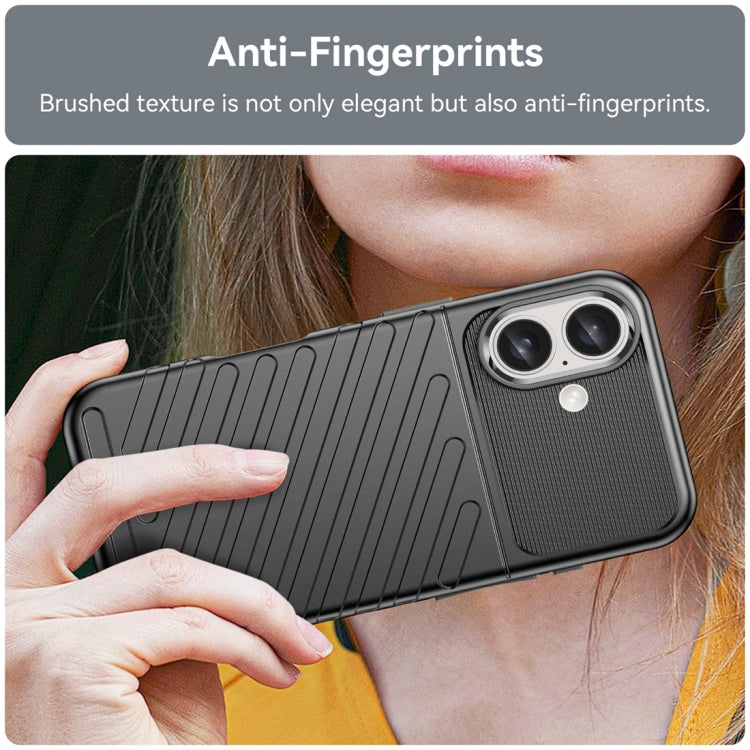 For iPhone 16 Thunderbolt Shockproof Soft TPU Phone Case(Black) - iPhone 16 Cases by buy2fix | Online Shopping UK | buy2fix