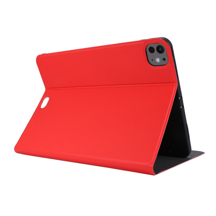 For iPad Pro 13 2024 Stretch Voltage Plain Leather Smart Tablet Case(Red) - iPad Pro 13 2024 Cases by buy2fix | Online Shopping UK | buy2fix