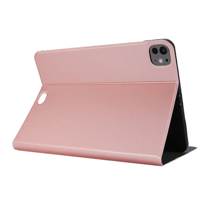 For iPad Pro 11 2024 Stretch Voltage Plain Leather Smart Tablet Case(Rose Gold) - iPad Pro 11 2024 Cases by buy2fix | Online Shopping UK | buy2fix