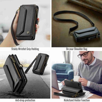 For iPhone 8 / 7 / 6 CaseMe C36 Card Slots Zipper Wallet RFID Anti-theft Leather Phone Case(Black) - More iPhone Cases by CaseMe | Online Shopping UK | buy2fix