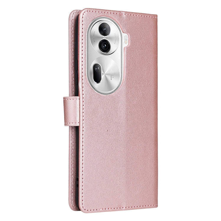 For OPPO Reno11 Pro 5G Global Multifunctional Horizontal Flip Leather Phone Case with Three Card Slot(Rose Gold) - Reno11 Pro Cases by buy2fix | Online Shopping UK | buy2fix