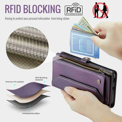 For Samsung Galaxy A54 5G CaseMe C36 Card Slots Zipper Wallet RFID Anti-theft Leather Phone Case(Purple) - Galaxy Phone Cases by CaseMe | Online Shopping UK | buy2fix