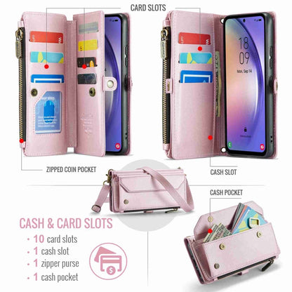 For Samsung Galaxy A54 5G CaseMe C36 Card Slots Zipper Wallet RFID Anti-theft Leather Phone Case(Pink) - Galaxy Phone Cases by CaseMe | Online Shopping UK | buy2fix