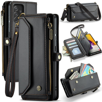 For Samsung Galaxy A72 CaseMe C36 Card Slots Zipper Wallet RFID Anti-theft Leather Phone Case(Black) - Galaxy Phone Cases by CaseMe | Online Shopping UK | buy2fix