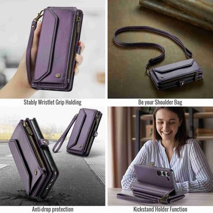 For Samsung Galaxy S23 5G CaseMe C36 Card Slots Zipper Wallet RFID Anti-theft Leather Phone Case(Purple) - Galaxy S23 5G Cases by CaseMe | Online Shopping UK | buy2fix