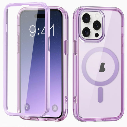 For iPhone 15 Pro Colorful MagSafe Magnetic PC + TPU Phone Case(Light Purple) - iPhone 15 Pro Cases by buy2fix | Online Shopping UK | buy2fix