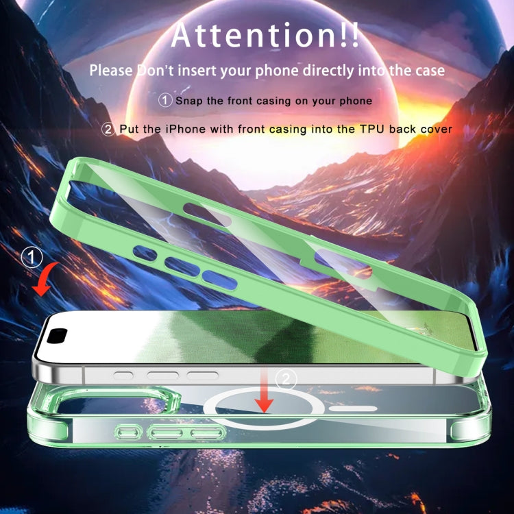 For iPhone 16 Pro Max Colorful MagSafe Magnetic PC Hybrid TPU Phone Case(Green) - iPhone 16 Pro Max Cases by buy2fix | Online Shopping UK | buy2fix