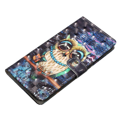 For Motorola Edge 2024 3D Pattern Leather Phone Case(Big-eyed owl) - Motorola Cases by buy2fix | Online Shopping UK | buy2fix