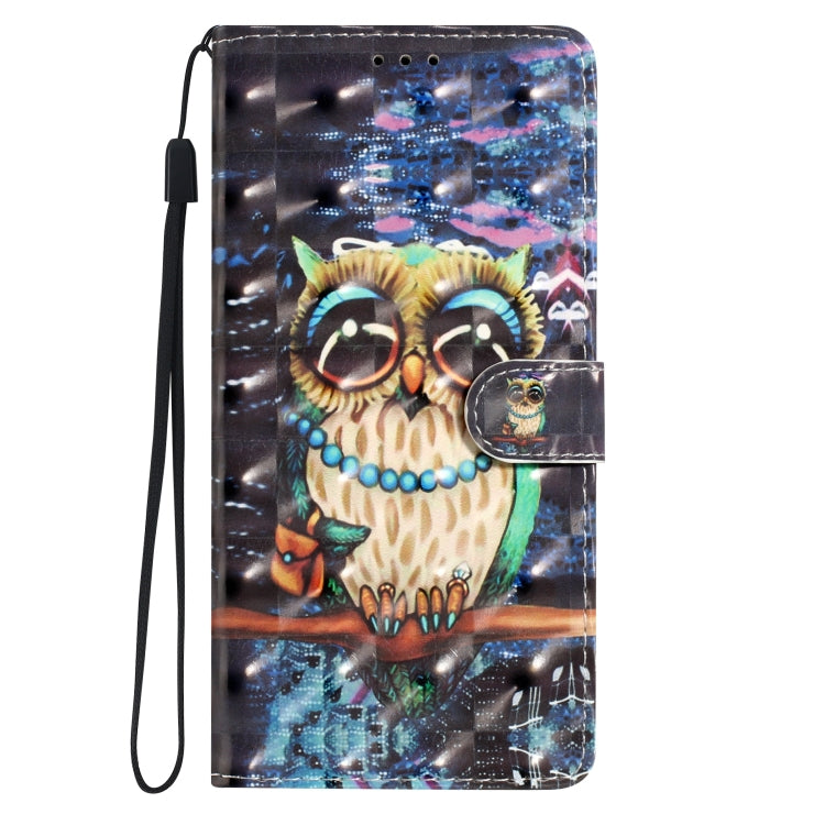 For Motorola Moto G Play 2024 3D Pattern Leather Phone Case(Big-eyed owl) - Motorola Cases by buy2fix | Online Shopping UK | buy2fix