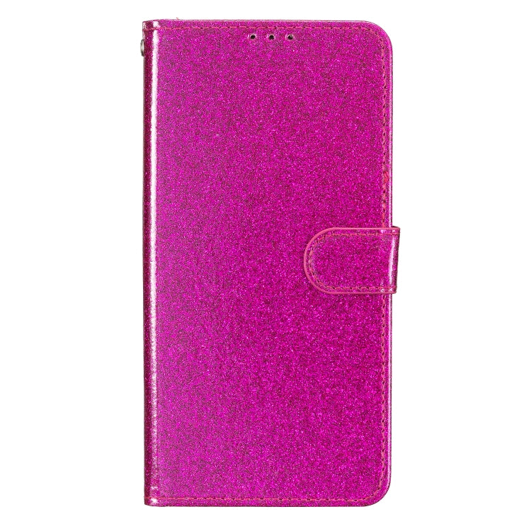 For iPhone 16 Glitter Powder Flip Leather Phone Case(Rose Red) - iPhone 16 Cases by buy2fix | Online Shopping UK | buy2fix