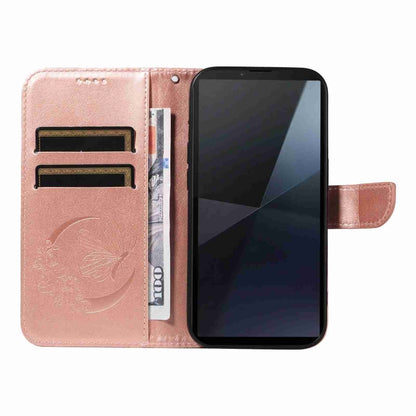 For Sony Xperia 10 VI 2024 Swallowtail Butterfly Embossed Leather Phone Case(Rose Gold) - Sony Cases by buy2fix | Online Shopping UK | buy2fix