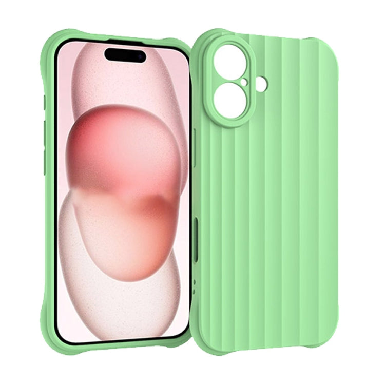 For iPhone 16 Plus Water Ripple Fine Hole TPU Phone Case(Matcha Green) - iPhone 16 Plus Cases by buy2fix | Online Shopping UK | buy2fix