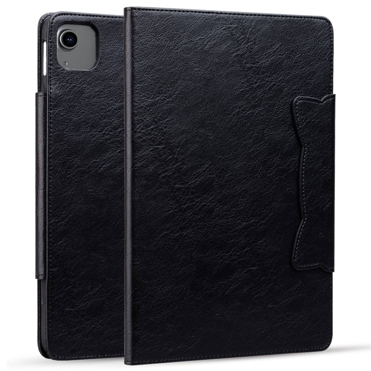 For iPad Air 11 2024 / Air 5 / Air 4 Cat Buckle Leather Smart Tablet Case(Black) - iPad Air 11 2024 Cases by buy2fix | Online Shopping UK | buy2fix