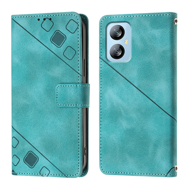 For Blackview A52 Skin Feel Embossed Leather Phone Case(Green) - More Brand by buy2fix | Online Shopping UK | buy2fix