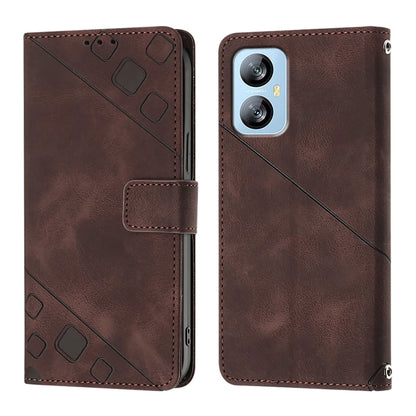 For Blackview A52 Skin Feel Embossed Leather Phone Case(Brown) - More Brand by buy2fix | Online Shopping UK | buy2fix