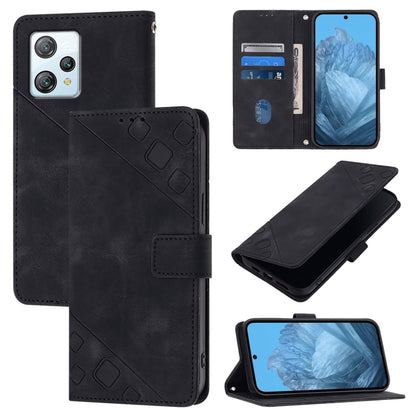 For Blackview A53 Skin Feel Embossed Leather Phone Case(Black) - More Brand by buy2fix | Online Shopping UK | buy2fix