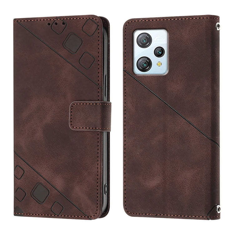 For Blackview A53 Skin Feel Embossed Leather Phone Case(Brown) - More Brand by buy2fix | Online Shopping UK | buy2fix