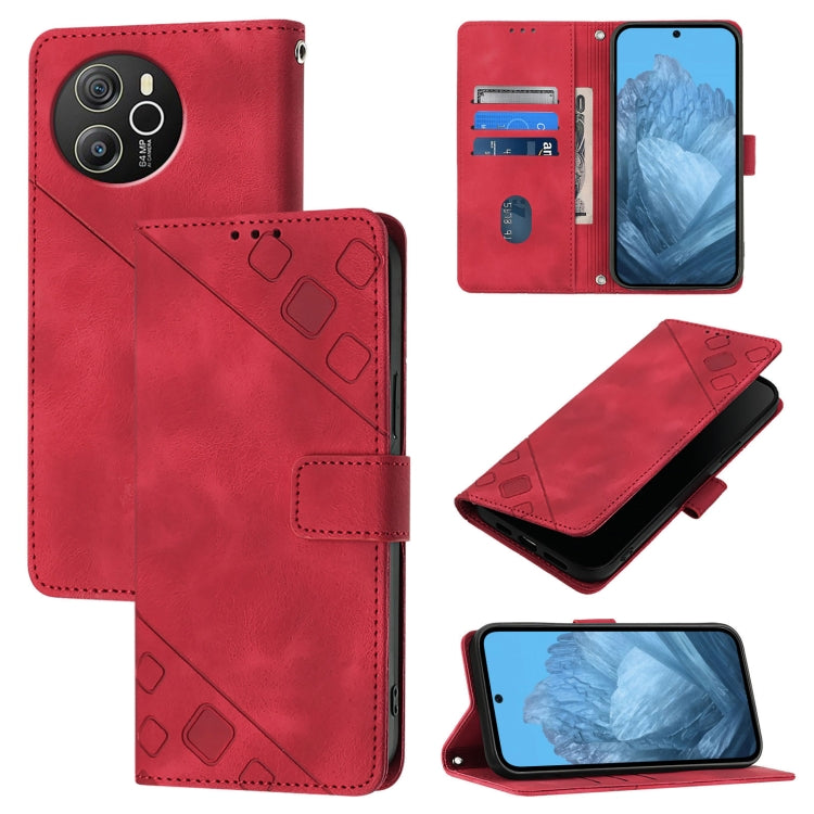 For Blackview Shark 8 Skin Feel Embossed Leather Phone Case(Red) - More Brand by buy2fix | Online Shopping UK | buy2fix