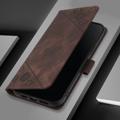 For Blackview Shark 8 Skin Feel Embossed Leather Phone Case(Brown) - More Brand by buy2fix | Online Shopping UK | buy2fix