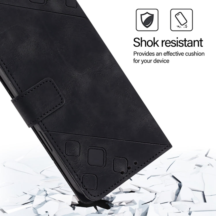 For Blackview Wave 6C Skin Feel Embossed Leather Phone Case(Black) - More Brand by buy2fix | Online Shopping UK | buy2fix