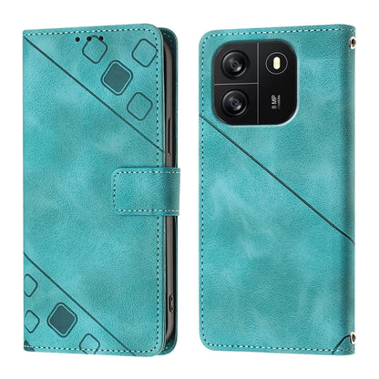 For Blackview Wave 6C Skin Feel Embossed Leather Phone Case(Green) - More Brand by buy2fix | Online Shopping UK | buy2fix