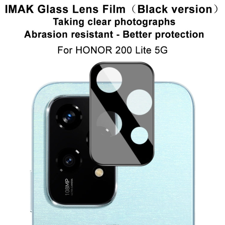 For Honor 200 Lite Global IMAK Rear Camera Lens Glass Film Black Version - Other by imak | Online Shopping UK | buy2fix