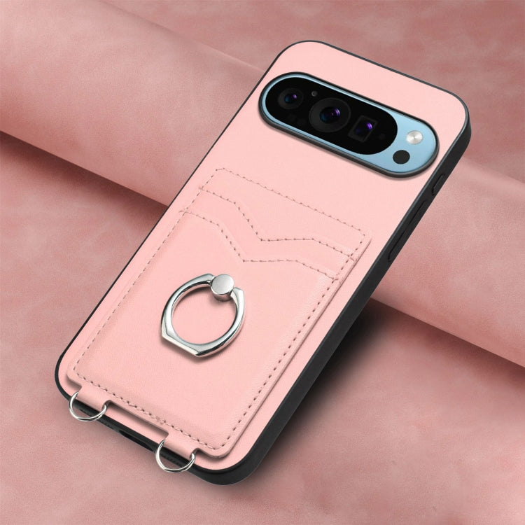 For Google Pixel 9 Pro XL R20 Ring Card Holder Phone Case(Pink) - Google Cases by buy2fix | Online Shopping UK | buy2fix