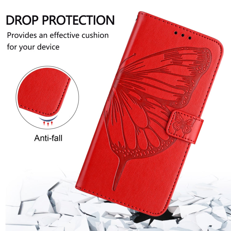 For Blackview A53 Embossed Butterfly Leather Phone Case(Red) - More Brand by buy2fix | Online Shopping UK | buy2fix