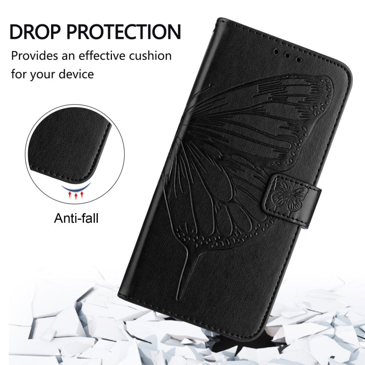 For Blackview Color 8 Embossed Butterfly Leather Phone Case(Black) - More Brand by buy2fix | Online Shopping UK | buy2fix