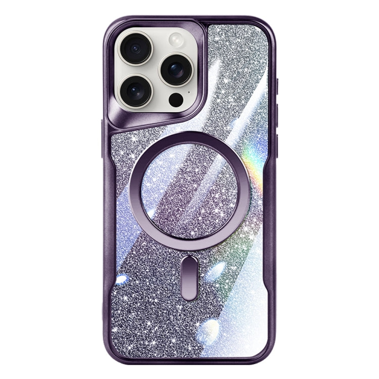 For iPhone 11 Pro Max Blade MagSafe Magnetic Gradient Glitter PC Phone Case(Purple) - iPhone 11 Pro Max Cases by buy2fix | Online Shopping UK | buy2fix