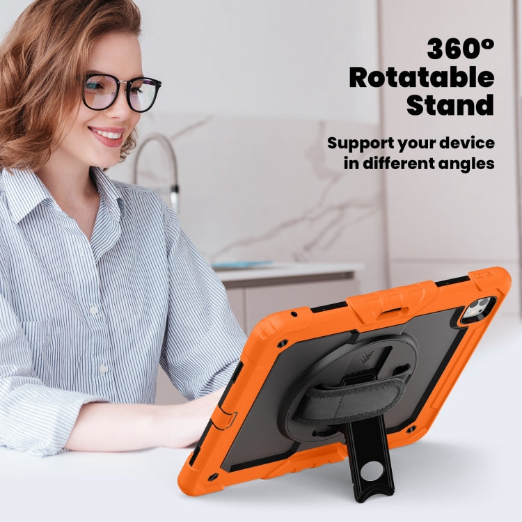 For iPad Pro 13 2024 Silicone Hybrid PC Tablet Case with Shoulder Strap(Orange) - iPad Pro 13 2024 Cases by buy2fix | Online Shopping UK | buy2fix