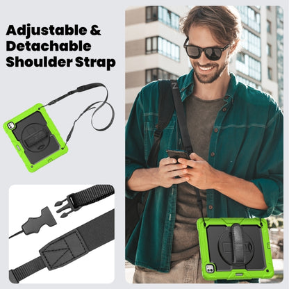 For iPad Pro 13 2024 Silicone Hybrid PC Tablet Case with Shoulder Strap(Black + Yellow Green) - iPad Pro 13 2024 Cases by buy2fix | Online Shopping UK | buy2fix