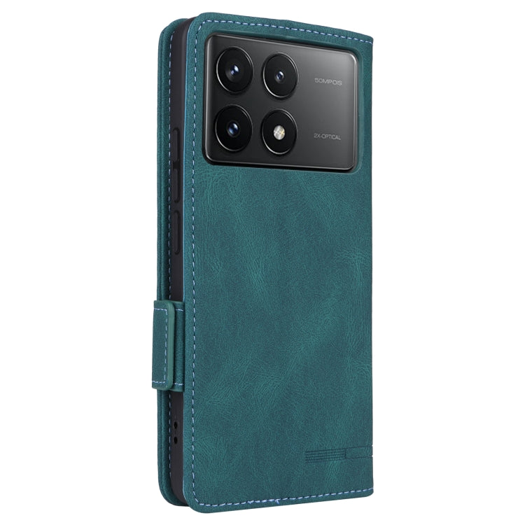 For Redmi K70 / K70 Pro Magnetic Clasp Leather Phone Case(Green) - Xiaomi Cases by buy2fix | Online Shopping UK | buy2fix