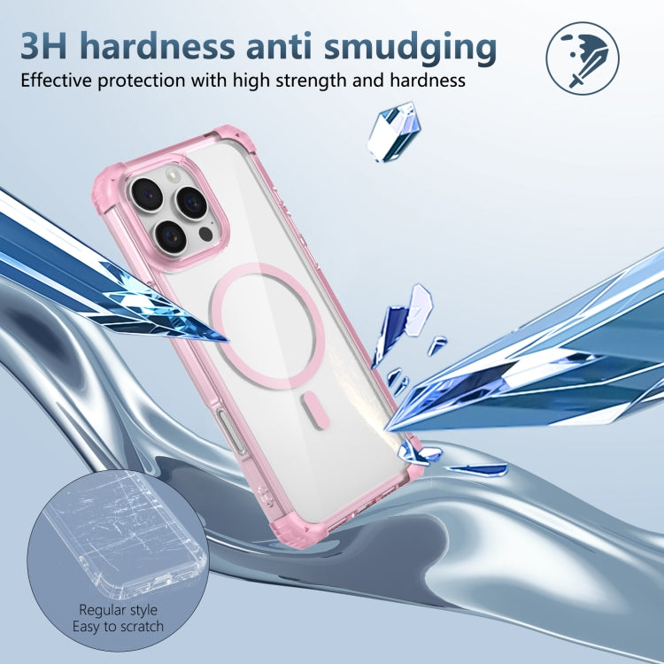 For iPhone 16 Pro Transparent MagSafe Magnetic Phone Case(Pink) - iPhone 16 Pro Cases by buy2fix | Online Shopping UK | buy2fix