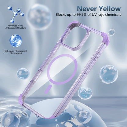 For iPhone 16 Pro Max Transparent MagSafe Magnetic Phone Case(Purple) - iPhone 16 Pro Max Cases by buy2fix | Online Shopping UK | buy2fix